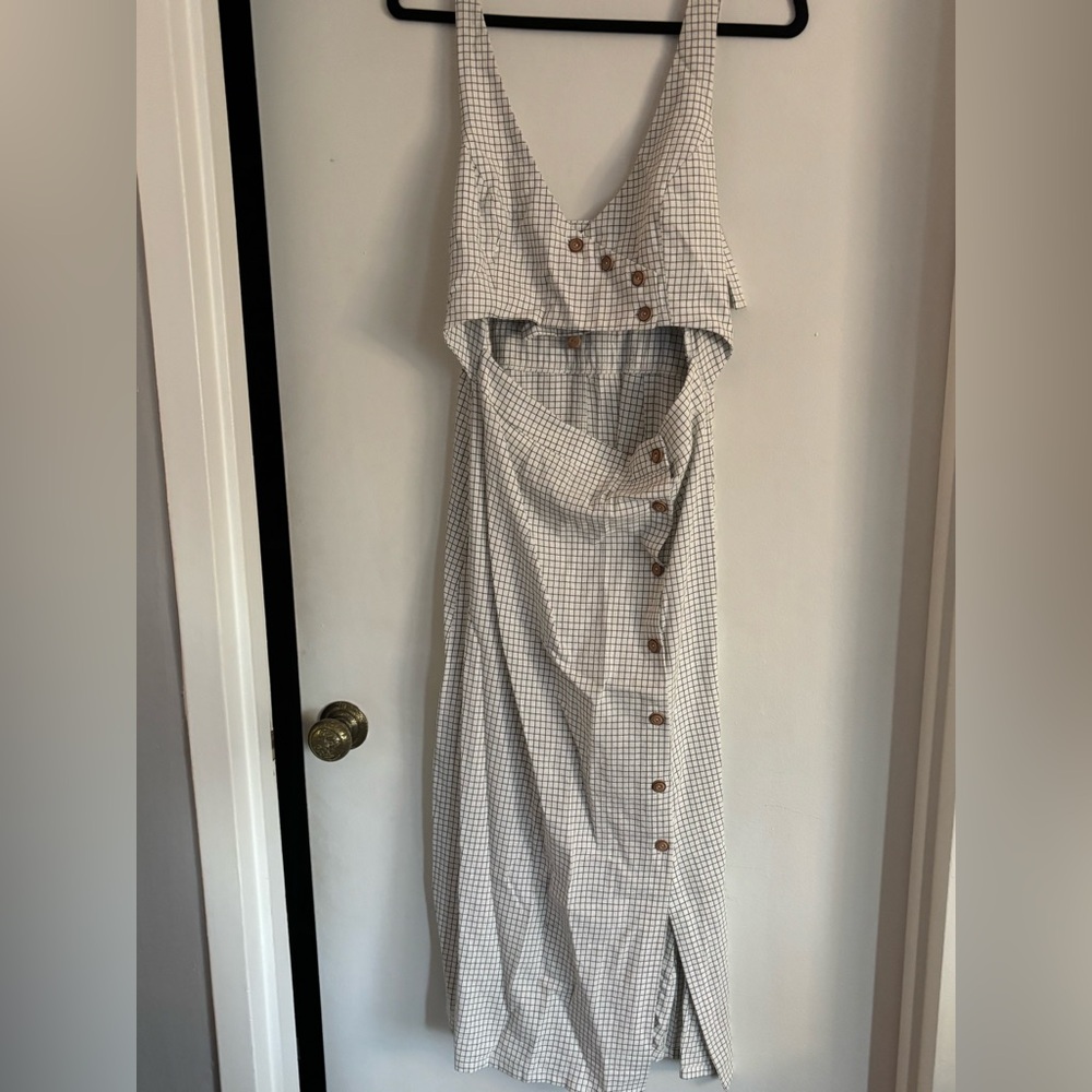 Checkered Button-Down Dress